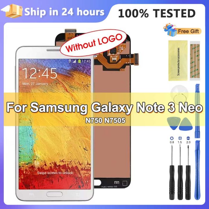 Super AMOLED Display Screen with Frame for   Note 3 Neo N750 N7505 Lcd Display Touch Screen Digitizer Assembly