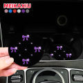 A Pair of Bow Glitter Blingbling Water Coasters Waterproof Non-Slip Car Water Cup Holder Car Interior Accessories for Women. 