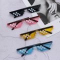 NEW Design Funny Mosaic Sunglasses Thug Life Sun Glasses Pixel Black Retro Gamer Robot Sunglasses Birthday Party Cosplay Favors. 