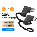 90 Degree Lighting To Type C Adapter 3A Fast Charging IOS Female to Type-C Male Connector For IPhone 15 14 13 Pro IPad Converter.