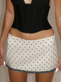 SUCHCUTE  Polka Dot Low-Waist Mini Skirt Fashion Casual   Vacation Clothes Summer All match Skirt  Grunge Fairycore Coquette. 