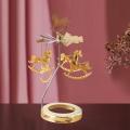 Rotating Candle Holder Thermal Spinning Candlestick Holder Round Revolving Lantern Dream Decoration Candle Tea Light Holder. 