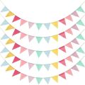 Colourful Jute Linen Pennant Flags Festival Bunting Banners Party Hanging Wedding Hanging Banner Party Garland for Home Decor.