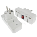 White Portable Universal Wall Aocket EU US UK Extension Socket 250V 6A 10A 125V Power Converter Plug Adapter with on off Switch.