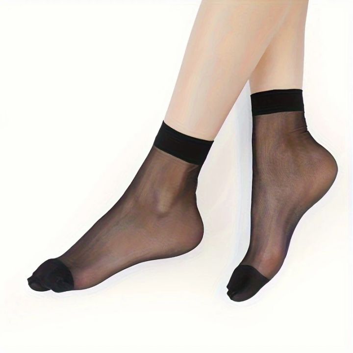 10%20Pairs%20Women%20Transparent%20Thin%20Silk%20Stockings%20Summer%20Breathable%20Soft%20Comfortable%20Black%20Skin%20Tone%20Wear-Resistant%20Casual%20Socks%20-%20Image%204