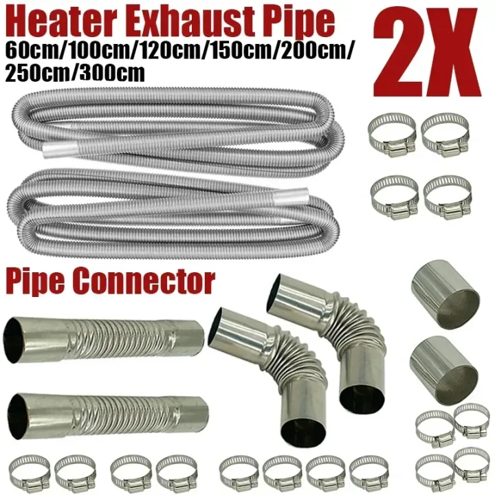 25mm%2060cm%20Exhaust%20Pipe%20+%202pcs%20Clamps%20Air%20Diesel%20Heater%20Stainless%20Steel%20Tube%20Gas%20Vent%20Hose%20For%20Car%20Truck%20Silver%20-%20Image%203