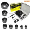 đ ī¸ 16PCS Hole Saw Kit Set â Carbon Steel Round Cutter (19â127mm) Professional Hole Cutter Set | Wood, Metal, Plastic & Drywall Drilling Tool.