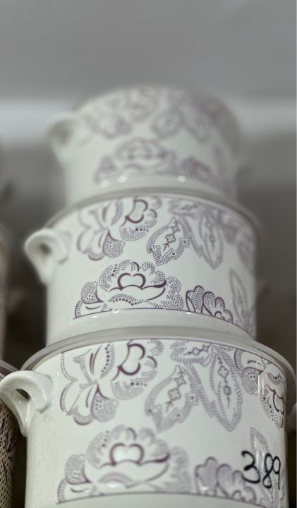 3Pcs Real China bone Airtight Ceramic Bowl Set with Lid & Handles