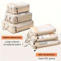 3-piece travel compression packing cube, travel bag luggage organizer travel essentials carry-on luggage compression cube.
