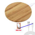 Bamboo Wood 15W Qi Wireless Charger USB C Fast Charging Pad For iPhone 15 14 13 12 Pro Max 11 XS Max X XR 8 Plus  . 