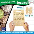 Montessori Wooden Stencil Boards Set of 4. Tracing Kit for Alphabet Letters, Shapes, Numbers, Patterns, Lines, Zig-Zags, Waves, Spirals and Shapes, Large and Small Letters  Best Activity Kit All in One Kit Witn Accessories Size 8x6 Inches. 