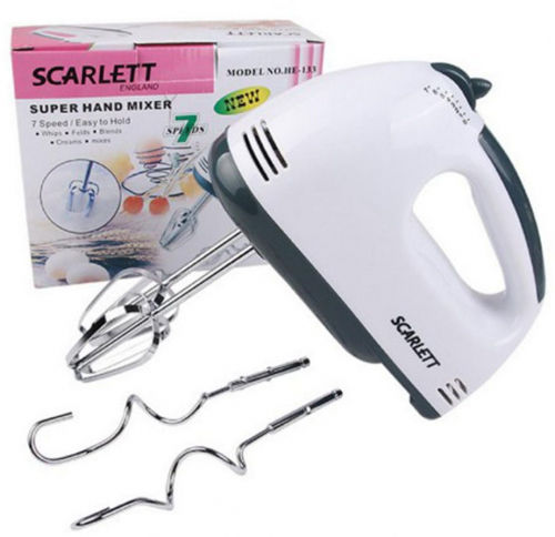 Scarlett Super Hand Mixer HE-133 – 7-Speed Electric Beater with Dough Hooks & Whisks