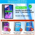 For  Xiaoxin Pad 2022 10.6" Tab M10 Plus 3rd Gen Case TB128FU TB125FU Funda Tablet Tri-Fold Magnetic Stand Cover+Film+Pen. 