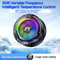 FS18 AI Mobile Cooler 30W Magnetic Back-clip Ice Cooling Radiator Digital Display RGB Light Gaming Cooler Temperature Control. 
