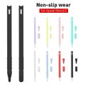 Good quality Cartoon silicone pen case for ApplePencil 2 generation Anti-slip and anti-drop tablet stylus case Solid color Cover.