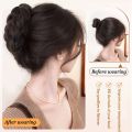 New Synthetic Hair Bun Claw Clip Natural Fluffy Wig Hair Clip Black Brown Bun Head Wig Women.