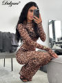 Dulzura 2024  Elegant Maxi Dress Printed Leopard Long Sleeve Dresses Women Clothes Y2K Lady Party Club Streetwear Holiday. 