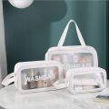 3pc Set Cosmetic Bag Pouch Transparent PVC Travel Toiletry Makeup Wash Bag. 