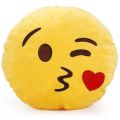 1pcs Velvet Emoji Pillow Filled With Cotton Balls - Yellow. 