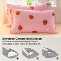 3pcs/set Small Strawberry Print Duvet Cover Set(1 Duvet Cover & 2 Pillowcase)Soft And Skin-Friendly Duvet Cover Bedding Set.