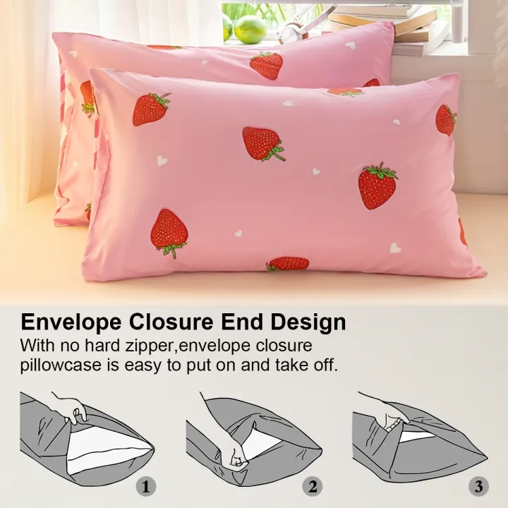 3pcs/set%20Small%20Strawberry%20Print%20Duvet%20Cover%20Set(1%20Duvet%20Cover%20&%202%20Pillowcase%EF%BC%89Soft%20And%20Skin-Friendly%20Duvet%20Cover%20Bedding%20Set%20-%20Image%203