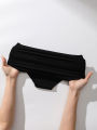 5pcs/Pack Solid Color Simple Seamless Triangle Panties. 
