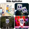 Halloween Light Up Mask Full Face LED Neon Marshmallow Mask Headgear Luminous DJ Music Festival Props Cosplay Rave Party Mask. 