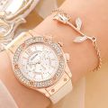 Watches Set Luxury Rhinestone Women Fashion Elegant Wristwatch Quartz Watch For Girl Ladies Clock Relogio Feminino. 