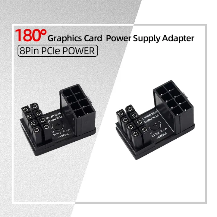 Graphics Adapter Drawing Graphics Card 180° Power Supply Adapter Connector Elbow GPU PSU ...