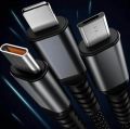 100W 3 In 1 Fast Charging Cable Nylon Universal Multi Charger Cable USB cable Type C Usb Micro For Iphone Samsung Huawei Xiaomi Multi Port Multiple Charging Wire. 