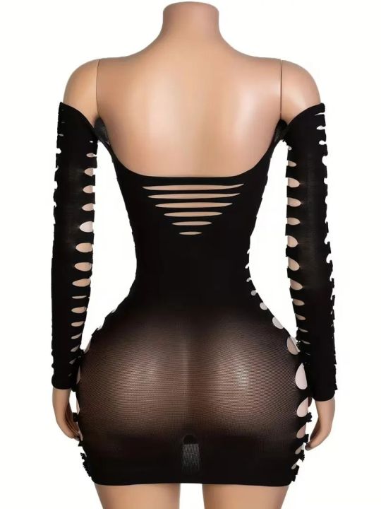 Long%20Sleeves%20%20Lingerie%20Dress%20Hollow%20Mesh%20Hip%20Skirt%20Short%20Hot%20%20Clothes%20Women%20-%20Image%206