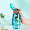 600ml Dinosaur Water Bottle For Kids Water Sippy Cup With Silicone Straw Leakproof Plastic Water Bottles Summer Kids Water Cup. 
