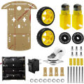 DIY Robot Smart Car Chassis Kit with Speed Encoder, 2 Wheels and and Battery Box for Arduino/Microbit/Raspberry Pi for DIY. 
