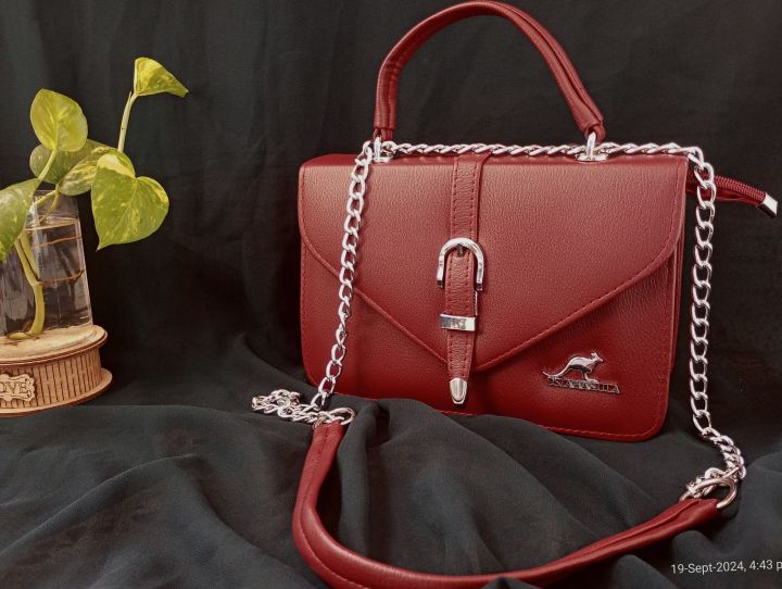 Premium Leather Side Bag - 9x6x4 inch - Imported Quality