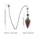 Natural Crystal Agates Pendulum Ornament Three Phases Hexagonal Cone Charms Pendule Quartz Amulet Pendulum Divination Healings home decoration item. 