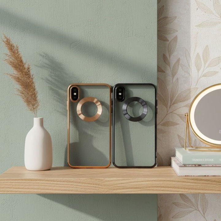 Apple iPhone XS Max Back Cover Soft Golden Border Camera Protection Cover For iPhone XS Max