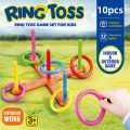 Colorful Plastic Sport Ring Toss Game Set with 5 Rings Birthday Party Throwing Backyard Games for Kids Adults Educational Toys ﻿. 