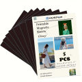 HUSPER A4 Size 5 Sheet Printable Magnet Sheets Flexible Magnetic Inkjet Printing Glossy Photo Paper. 