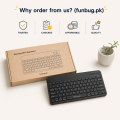 Mini Wireless Keyboard and Mouse Combo | Ultra-Slim Portable 2.4GHz Mini Keyboard & 1600 DPI Adjustable Mouse Set for Laptop, Mobile, PC & Smart TV | Silent Typing - 10M Range - Matte Black - By FunBug. 
