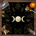 VIKAMA Astrology Ceremony Tablecloth Black on White Zodiac Waterproof Stain Resistant Meditation Divination Energy Healing. 
