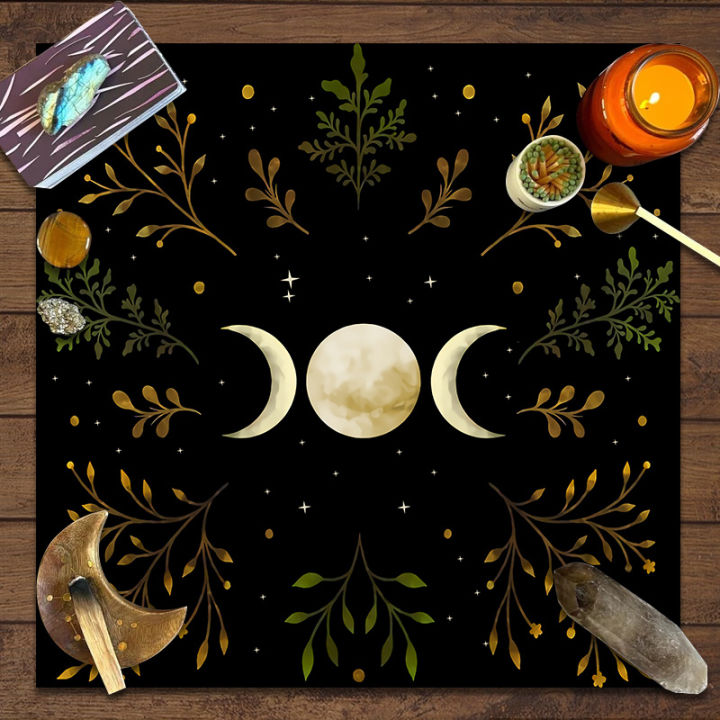 VIKAMA%20Astrology%20Ceremony%20Tablecloth%20Black%20on%20White%20Zodiac%20Waterproof%20Stain%20Resistant%20Meditation%20Divination%20Energy%20Healing%20-%20Image%205