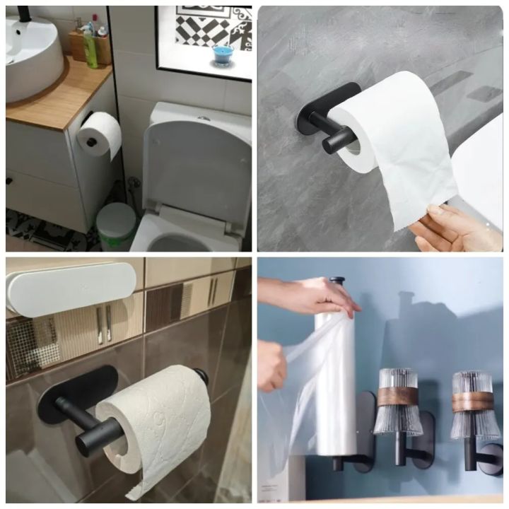 ASelf-Adhesive%20Paper%20Towel%20Holder%20for%20Kitchen%20Cabinet,Bathroom%20Tissue%20and%20Towel%20Holder,Plastic%20Wrap%20and%20Roll%20Paper%20Storage%20Rack%20-%20Image%202