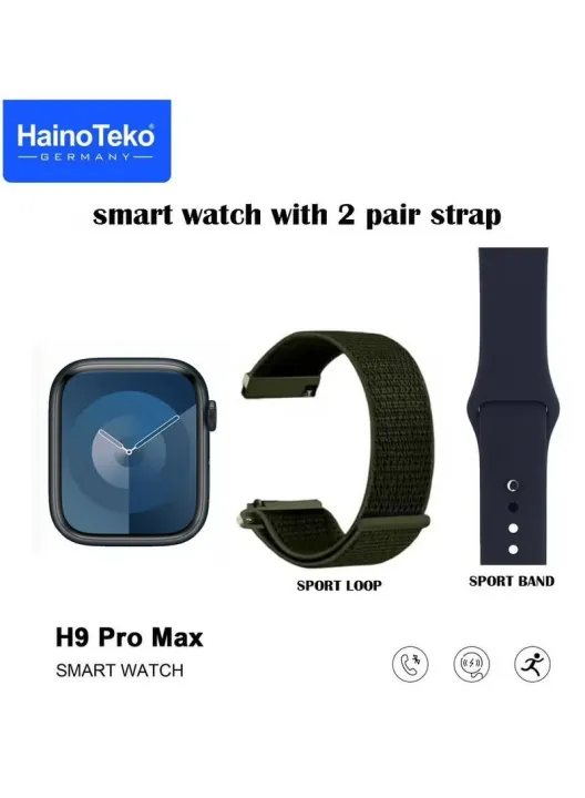 Haino%20Teko%20Germany%20H9%20Pro%20Max%20Smart%20Watch%20AMOLED%20Display%20with%202%20Pair%20Strap%20-%20Image%203