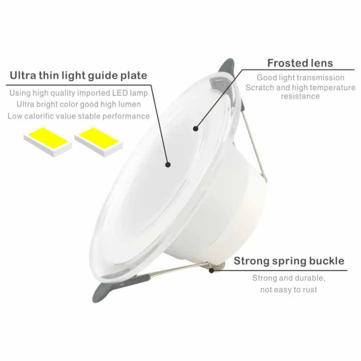 10pcs/lot%20LED%20Downlight%206W%20LED%20Lamp%20220V%20Spotlight%20Recessed%20Round%20Panel%20Light%203%20Colors%20Changeable%20Indoor%20Lighting%20Down%20Light%20-%20Image%204