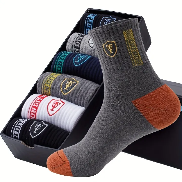 1/5/10 Pairs Set Mens Ultra Breathable Stylish Sports Socks for High Performance Basketball Football Fashion Multipack