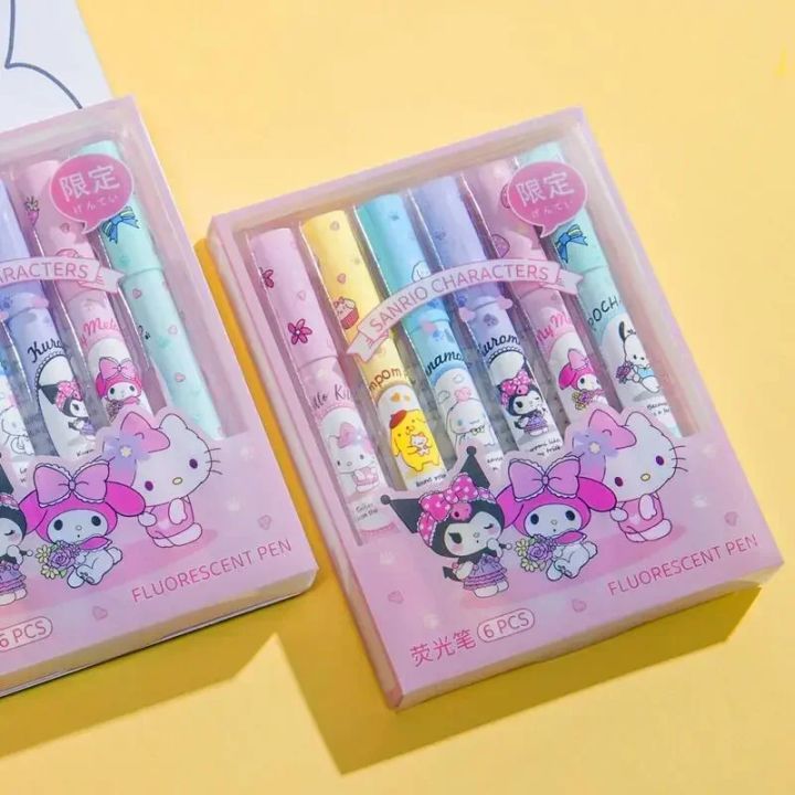 Kawaii Sanrio Marking Pen Cute Cartoon Hello Kitty Highlighter ...