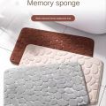 3D Non Slip Bathroom Mat Cobblestone Embossed Bath Mats Absorbent Doormat Carpet Door Floor Mats Machine Washable Quick Drying. 