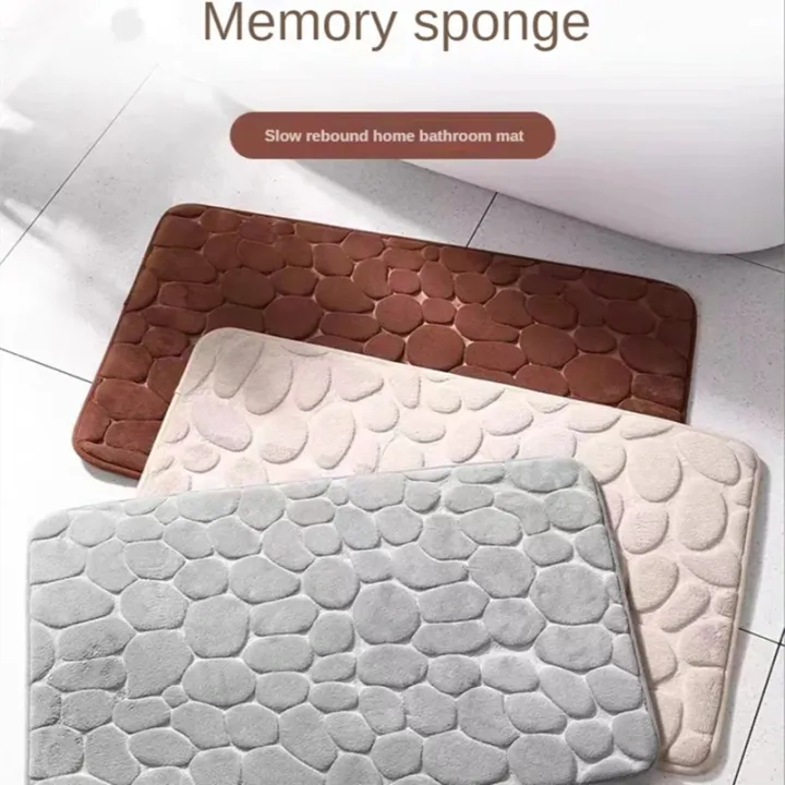 3D%20Non%20Slip%20Bathroom%20Mat%20Cobblestone%20Embossed%20Bath%20Mats%20Absorbent%20Doormat%20Carpet%20Door%20Floor%20Mats%20Machine%20Washable%20Quick%20Drying%20-%20Image%204