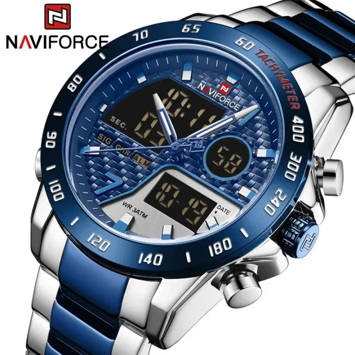 NAVIFORCE%20NF9171%20Silver%20And%20Royal%20Blue%20Two-tone%20Stainless%20Steel%20Dual%20Wrist%20Watch%20For%20Men%20-%20Royal%20Blue%20&%20Silver%20-%20Image%205