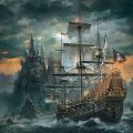 75*50cm Adult 1000pcs Paper Jigsaw Puzzle Pirate Ship Paintings Stress Reducing Difficulty Kids Educational Toys Christmas . 